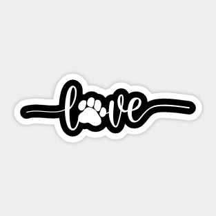 Dog love, dog love saying with dog paw, dog lover design Sticker